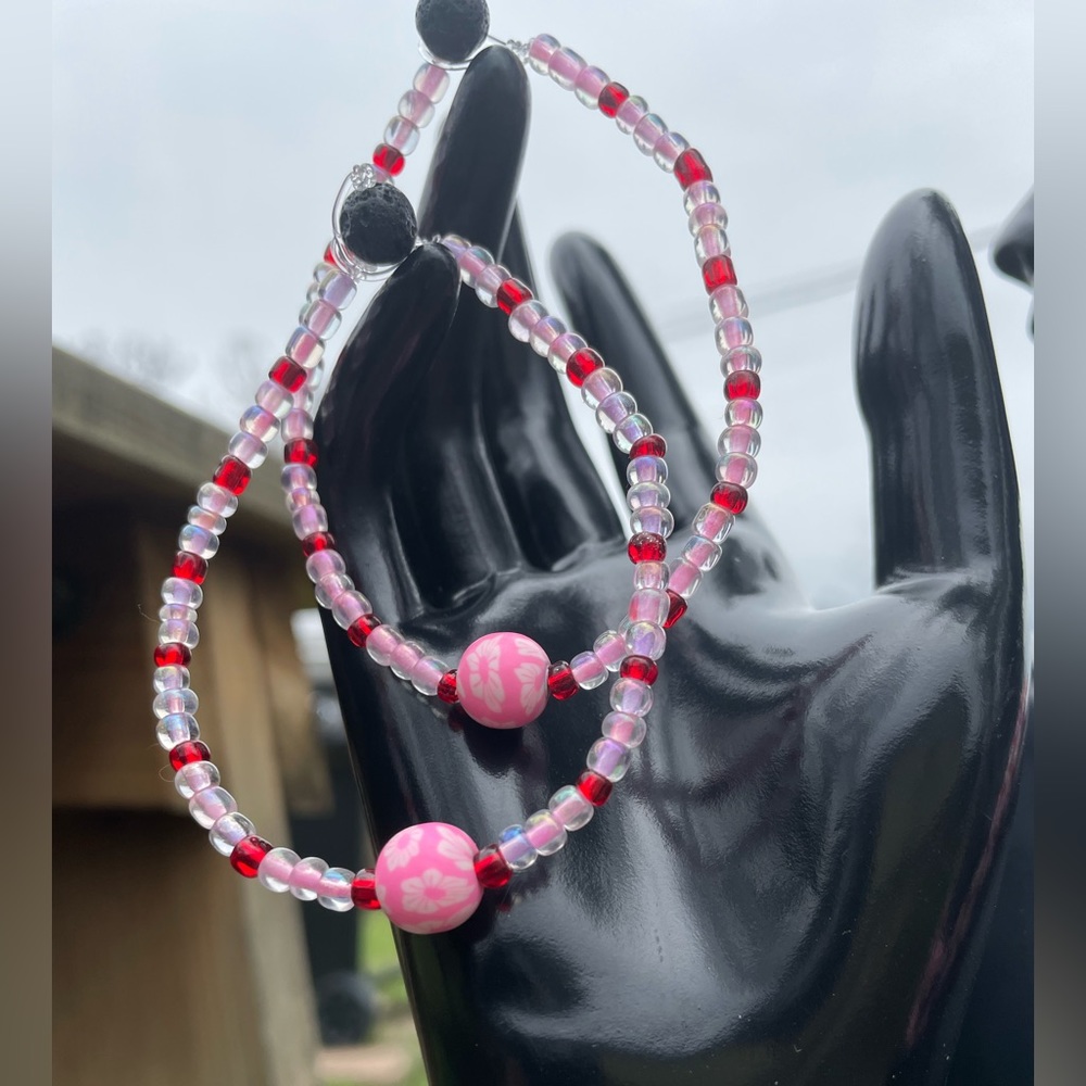 Pink valentine’s day jewelry set - Picture 3 of 4